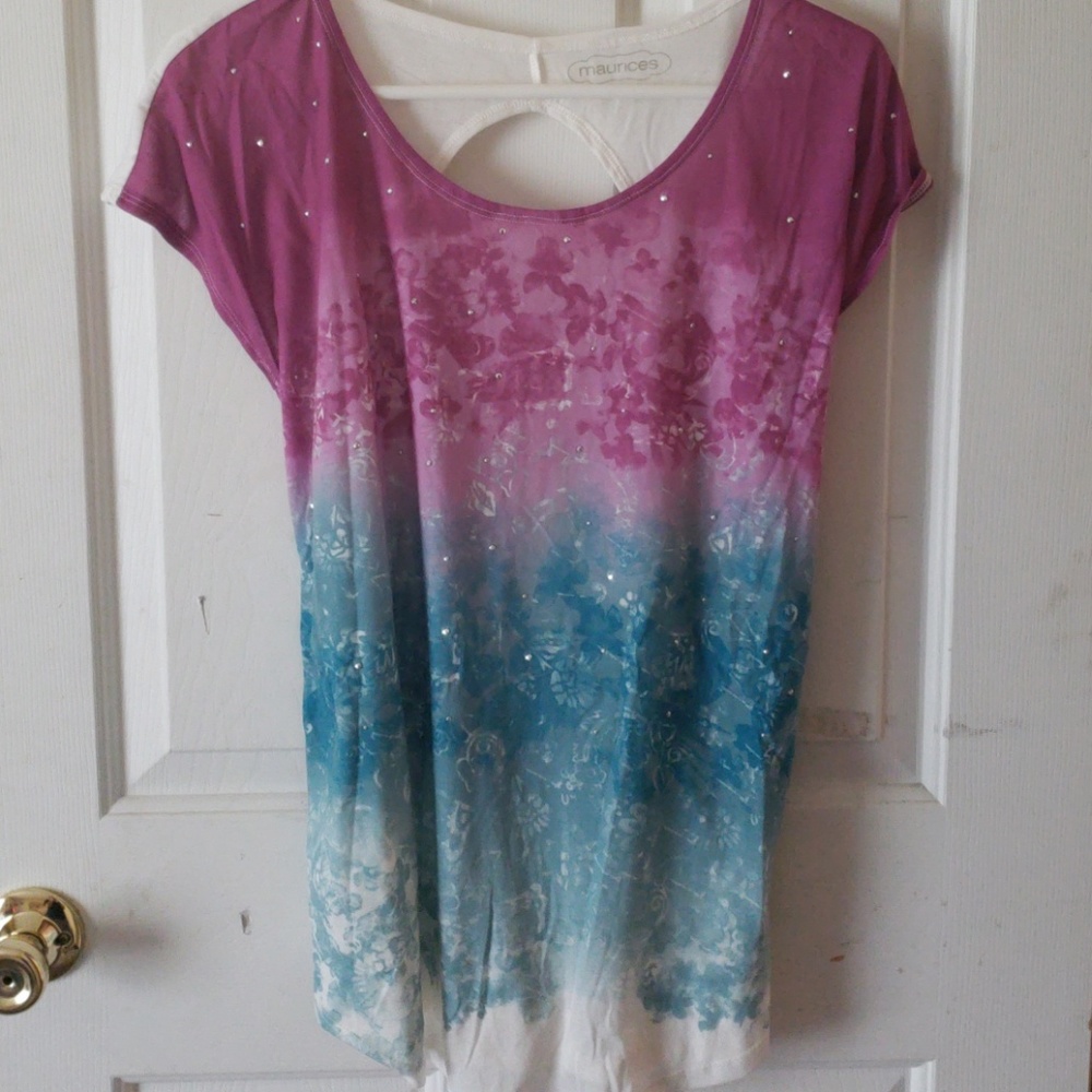 Maurices purple and teal shirt